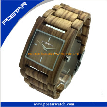 Banda 100% de alta calidad y movimiento de reloj de madera